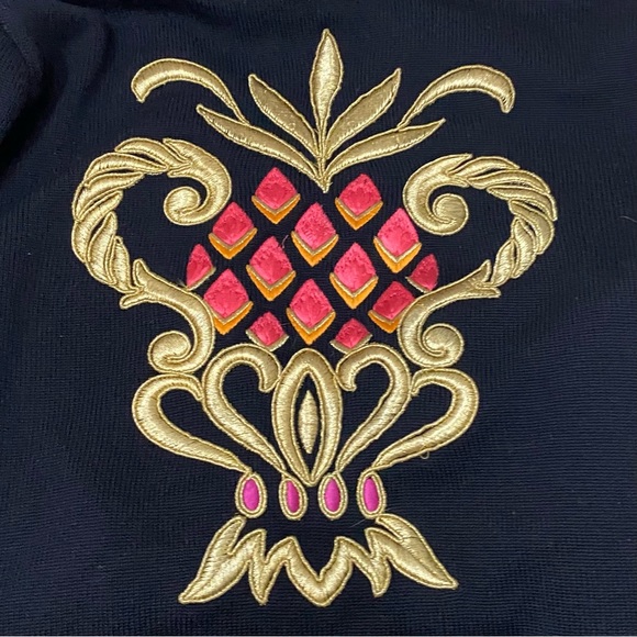 Vintage ESCADA Black Double Breasted Embroidered Back Cardigan Sweater Size 40 - Picture 13 of 16